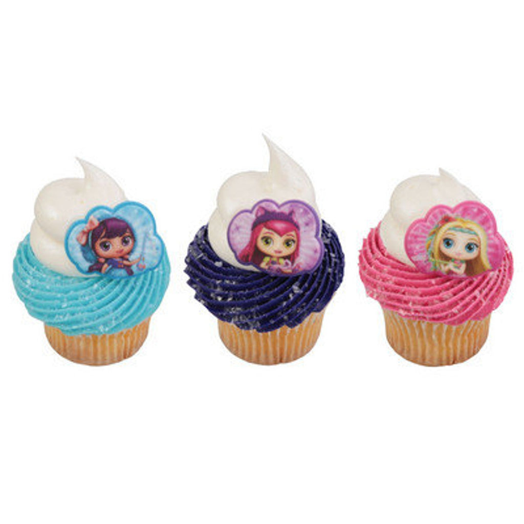 24 Little Charmers Hazel, Lavendar & Friends Cupcake Topper Rings