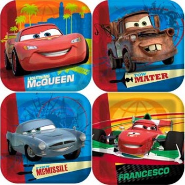 Disney Cars 2 Square Dessert Plates