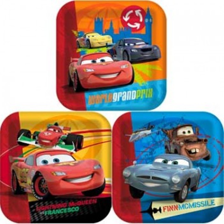 Disney Cars 2 Square Dinner Plates