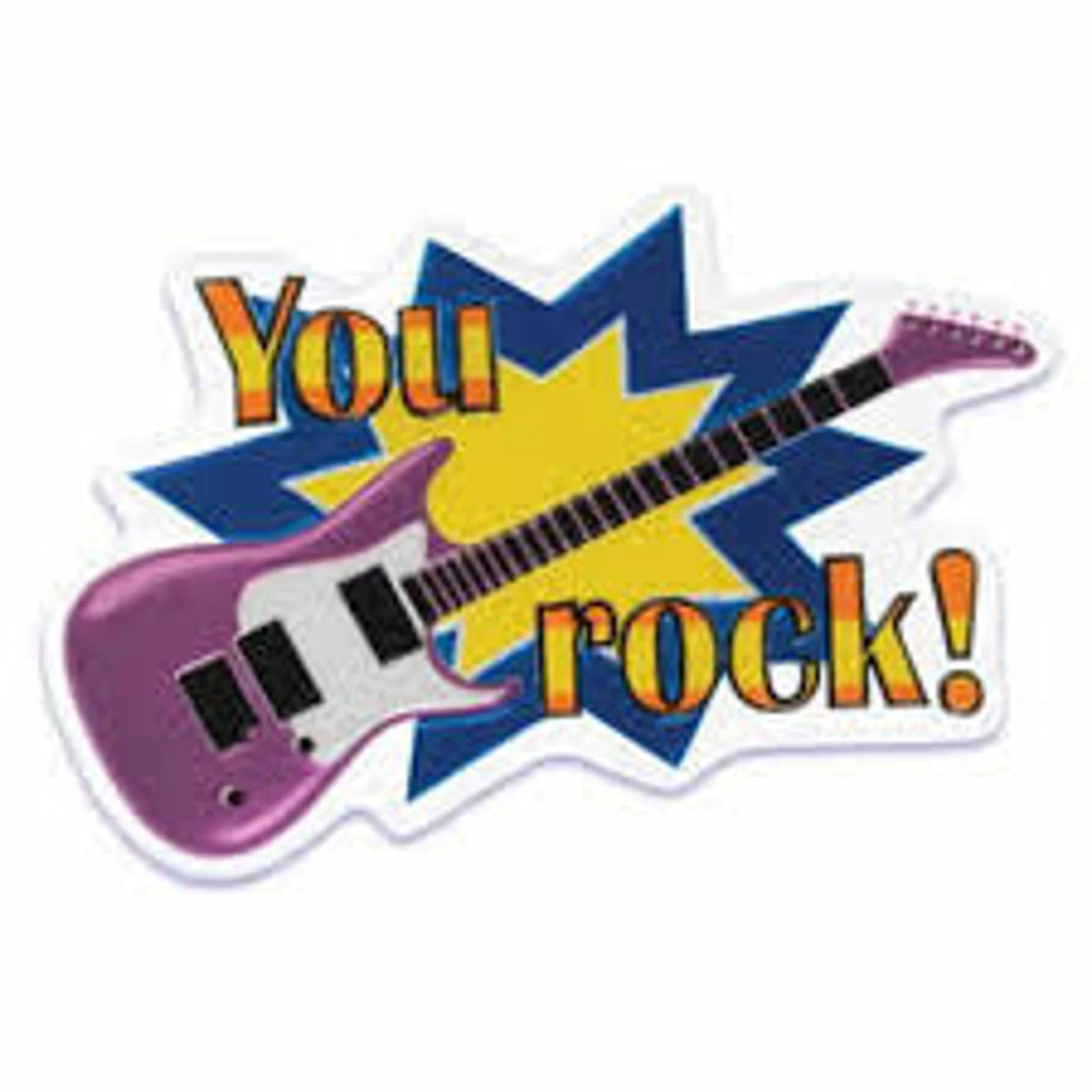 You Rock Blue Guitar Pop Top Cake Topper