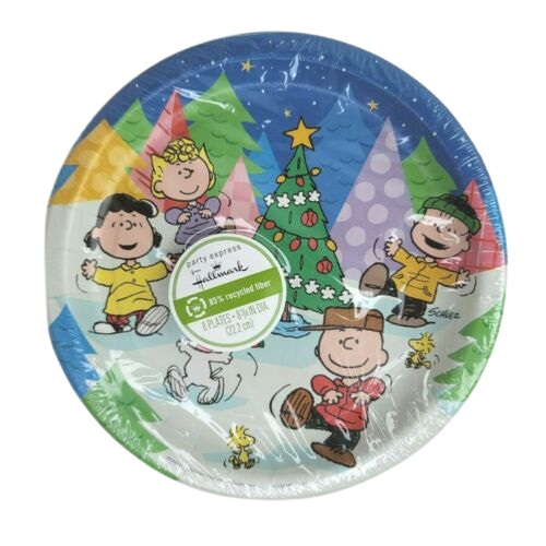 Peanuts Charlie Brown and Friends Christmas Dinner Plates