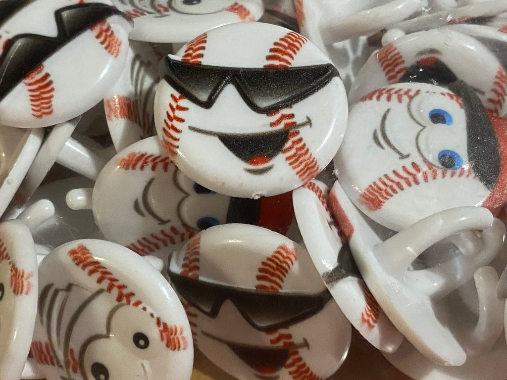 12 Baseball Character Cupcake Topper Rings