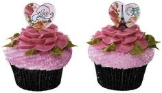 24 Parisian Heart Cupcake Picks