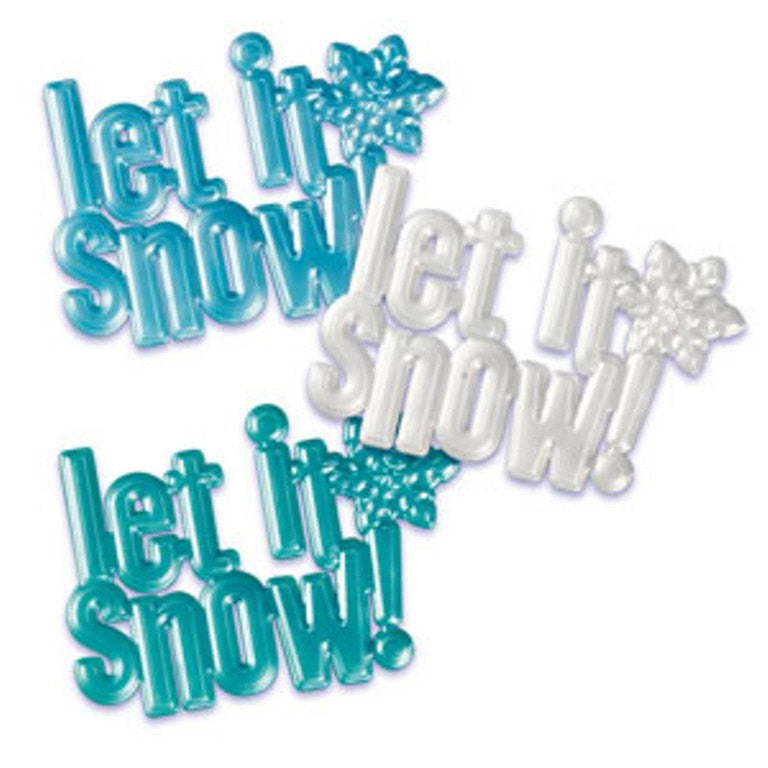 Let It Snow Scripts Cake Topper Set - Set of 3