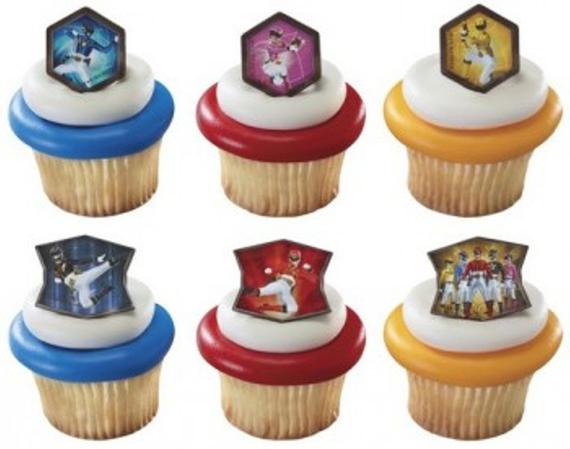 12 Power Rangers MegaForce Cupcake Topper Rings