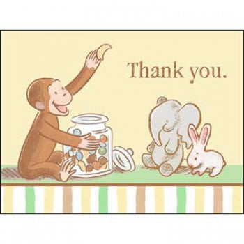 Curious George Cute and Curious Baby Thank You Notes