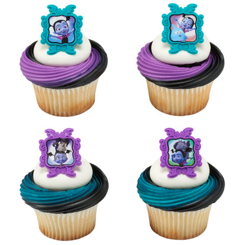 24 Vampirina Sweetly Vee Cupcake Rings Cake Decor Toppers Birthday Party Supplies