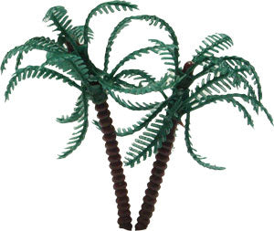 2 Small Twin Palm Tree Cake Toppers
