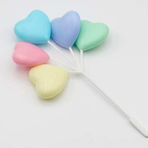 2 Pastel Heart Balloon Cluster Cake & Cupcake Picks