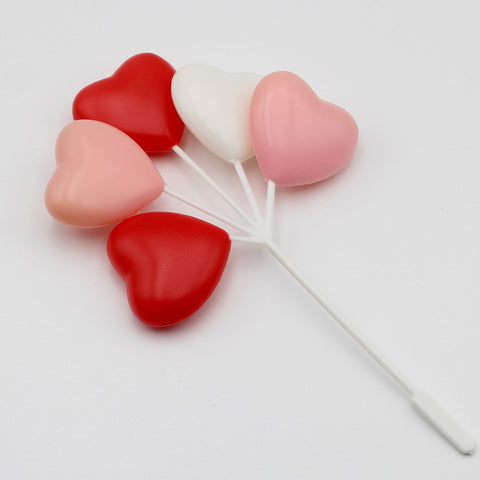 Valentine Heart Balloon Cluster Cake & Cupcake Picks