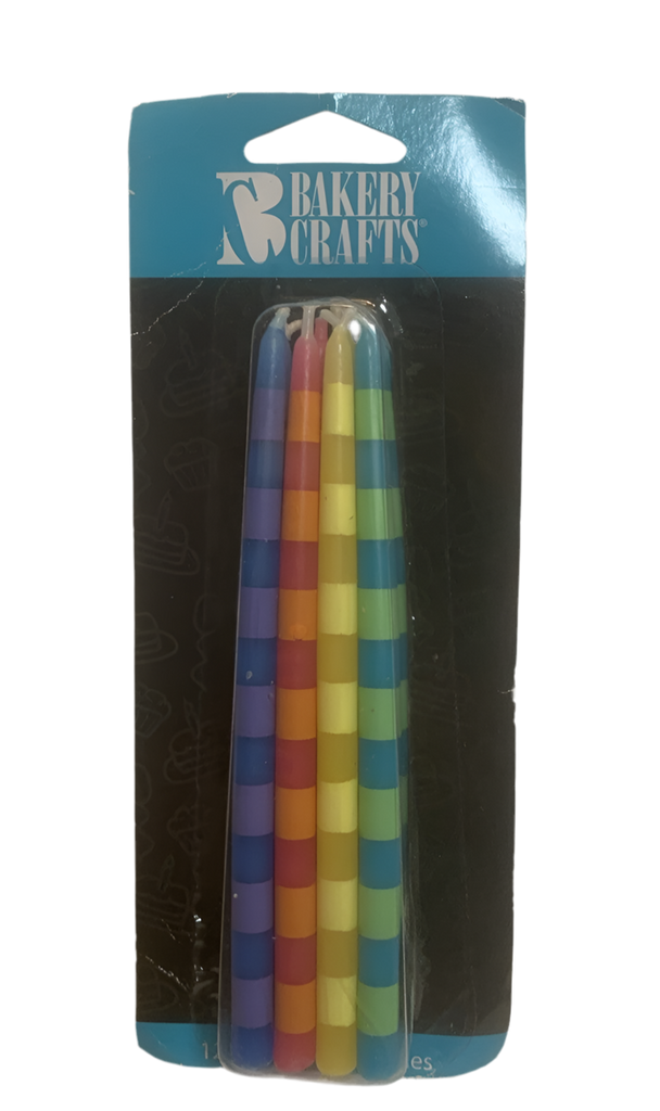 Tall Striped Birthday Candles
