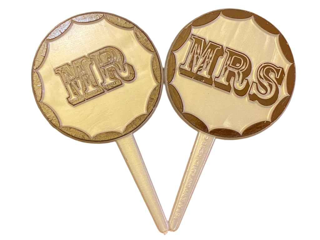 Mr & Mrs Western Cupcake Topper Picks - Set of 12