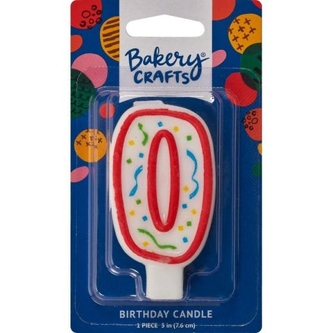 Numeral 0 Birthday Confetti Candle