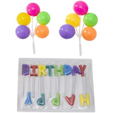 Happy Birthday Candles & Balloon Cake Topper Set
