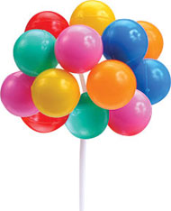 Standard Mini-Balloon Cluster Cake & Cupcake Picks