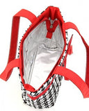 Houndstooth Print Insulated Quilted Lunch Tote Bag
