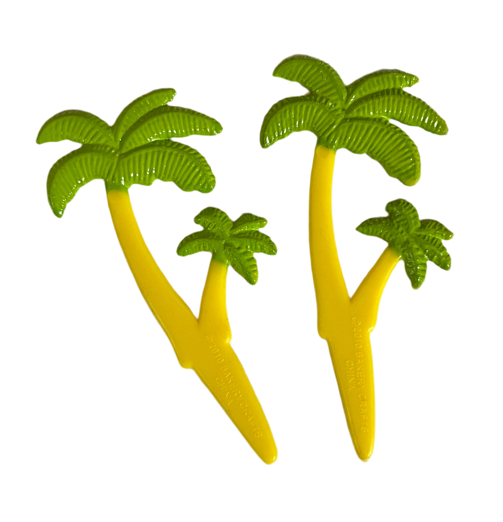 24 Puffy Palm Tree Cupcake Picks