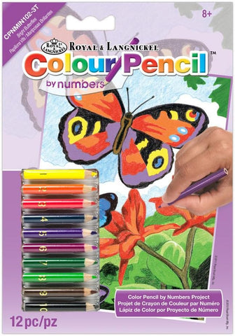 Colored Pencil By Numbers Set - Bright Butterflies