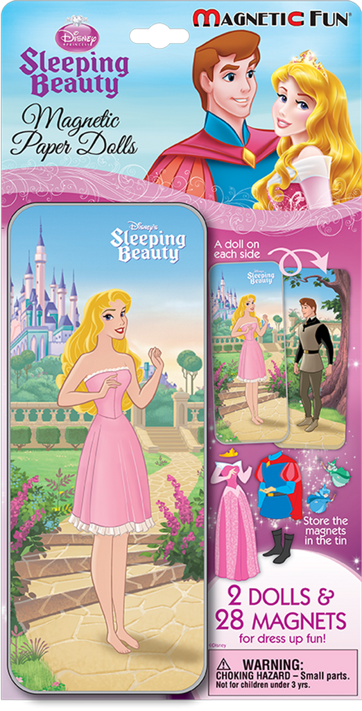 Disney Princess Sleeping Beauty Magnetic Paper Dolls Mini Fun Tin