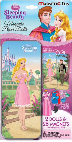 Disney Princess Sleeping Beauty Magnetic Paper Dolls Mini Fun Tin