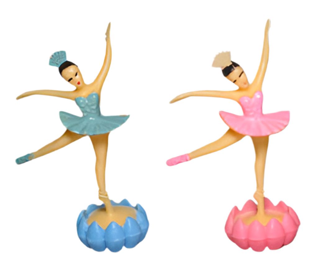 12 Ballerina Ballet Dancer with Rosebud Cupcake Toppers