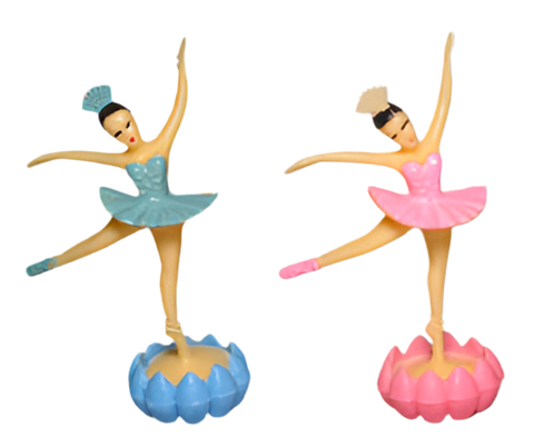 12 Ballerina Ballet Dancer with Rosebud Cupcake Toppers