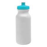 White Bike Water Bottles - 20 ounce - Choose Your Cap Color