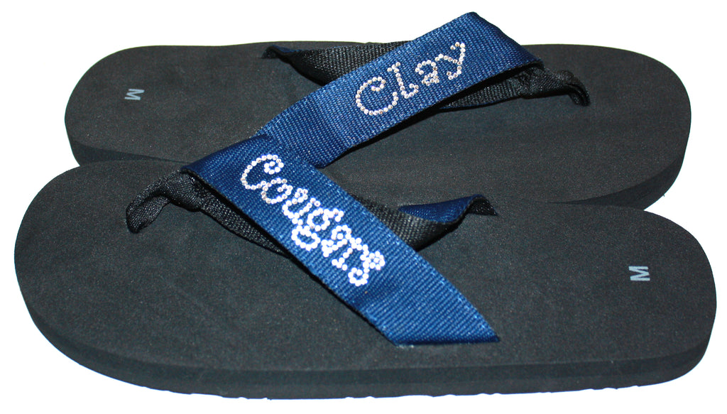 Clay Cougars Sparkle  Flip Flops - Size Medium