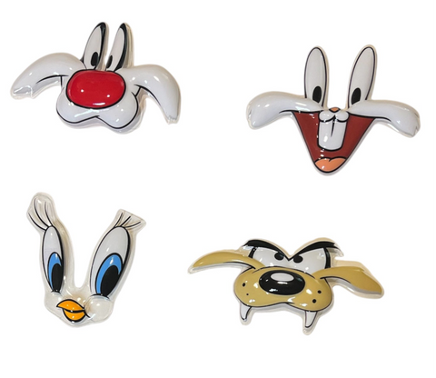 Looney Tunes Face Pop Top Cake Topper Set - featuring Tweety Bird, Bugs Bunny, Sylvester & Taz