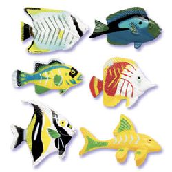 6 Tropical Fish  Cake Toppers