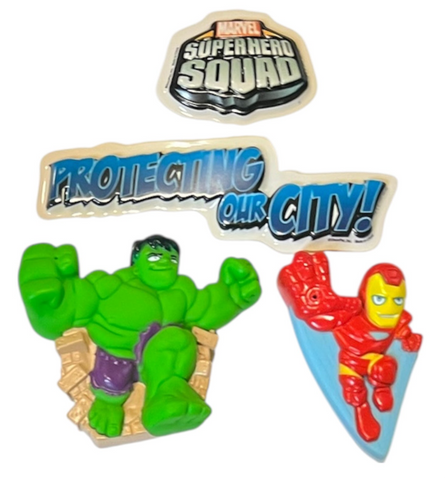 Marvel Super Hero Squad Iron Man and Hulk Squirters Cake Decor Topper Set