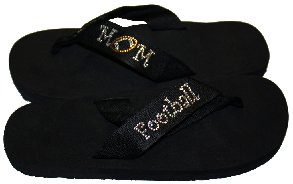 Football Mom Bling Flip Flops
