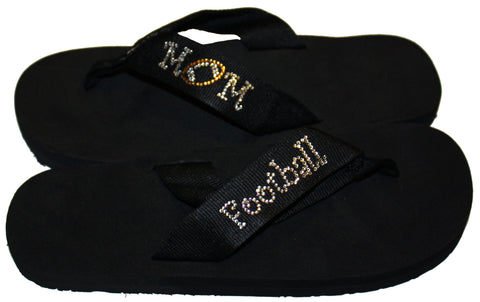 Football Mom Bling Flip Flops