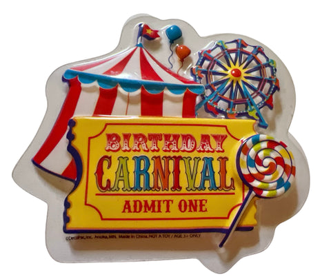 Birthday Carnival Admit One Pop Top Cake Topper