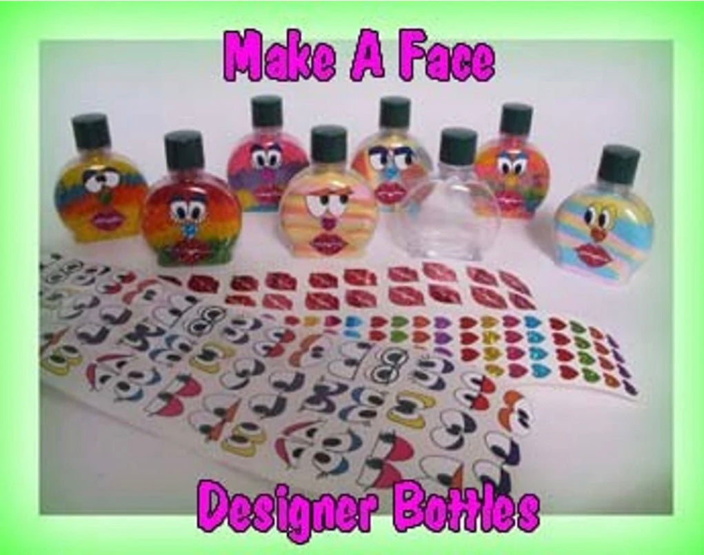 Make a Face Plastic Round Sand Art Bottle Craft Kit - Set of 25