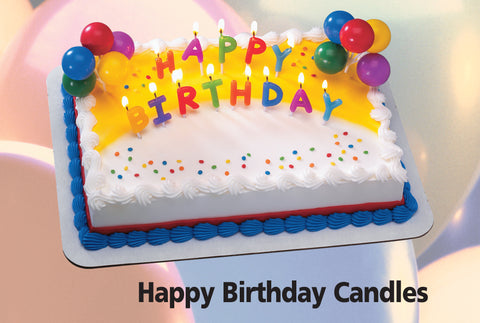 Happy Birthday Candles Cake Decorating Kit Topper
