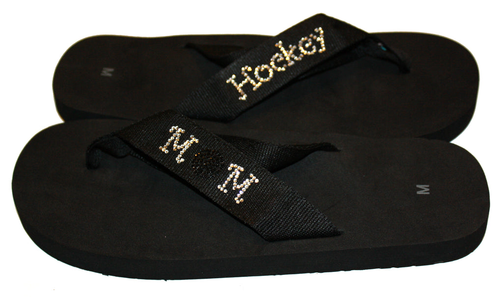Hockey Mom Bling Flip Flops