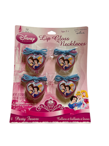 Disney Princess Fairy Tale Friends Heart Shaped Lip Gloss Necklaces