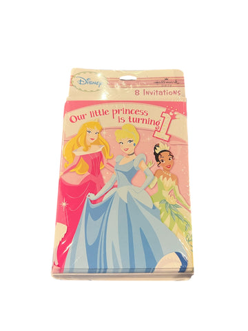 Disney Princess First 1st Birthday Princess Invitations
