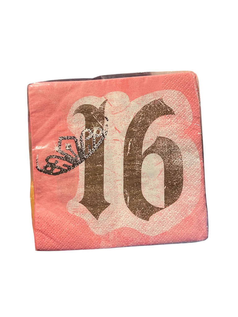 Sweet 16 Birthday Beverage Napkins