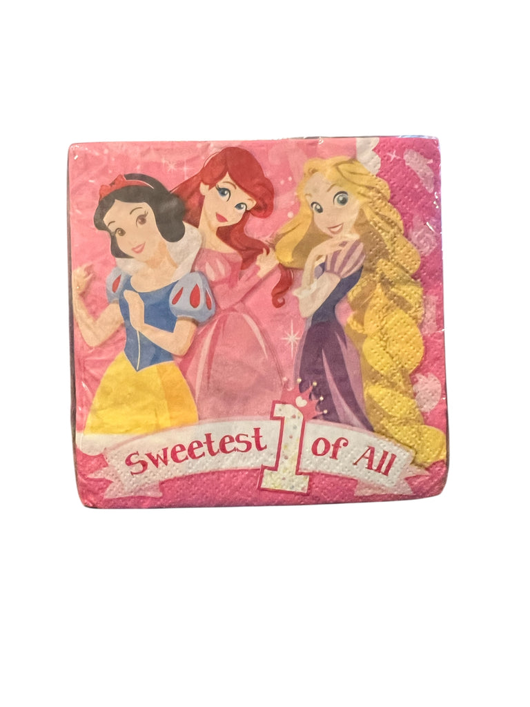 Disney Princess First 1st Birthday Princess Beverage Napkins