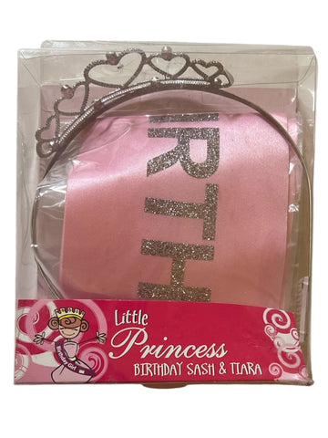 Little Princess Birthday Sash and Heart Tiara