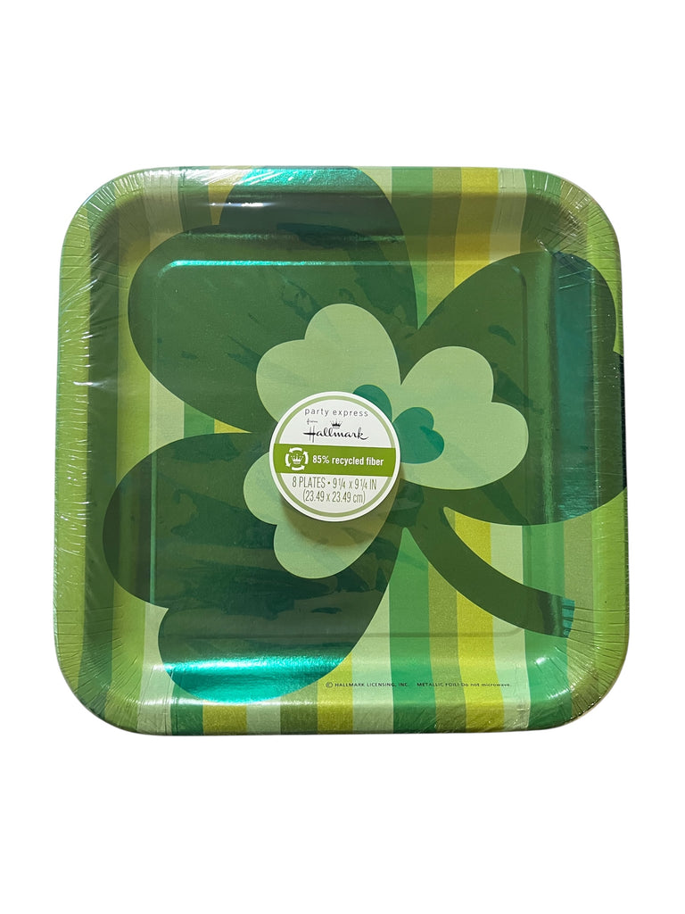Shamrock and Stripes Square Dinner Plates