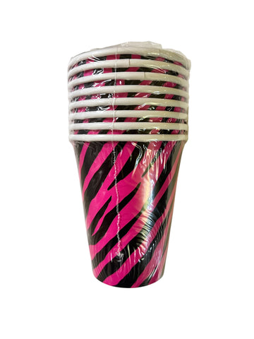 Oh So Fabulous Pink Zebra Party Cups