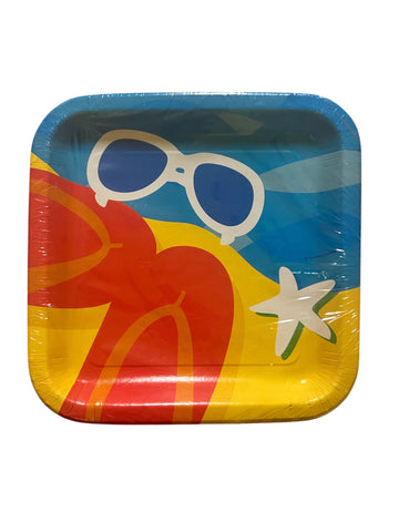Fun in the Sun Birthday Party Square Dinner Plates