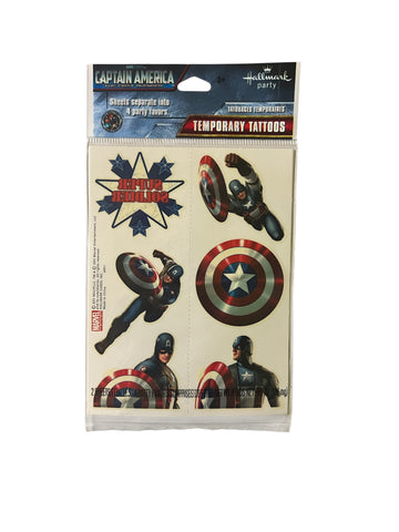 Captain America Birthday Party Tattoos
