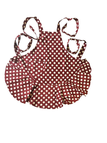 Maroon with White Polka Dots Apron