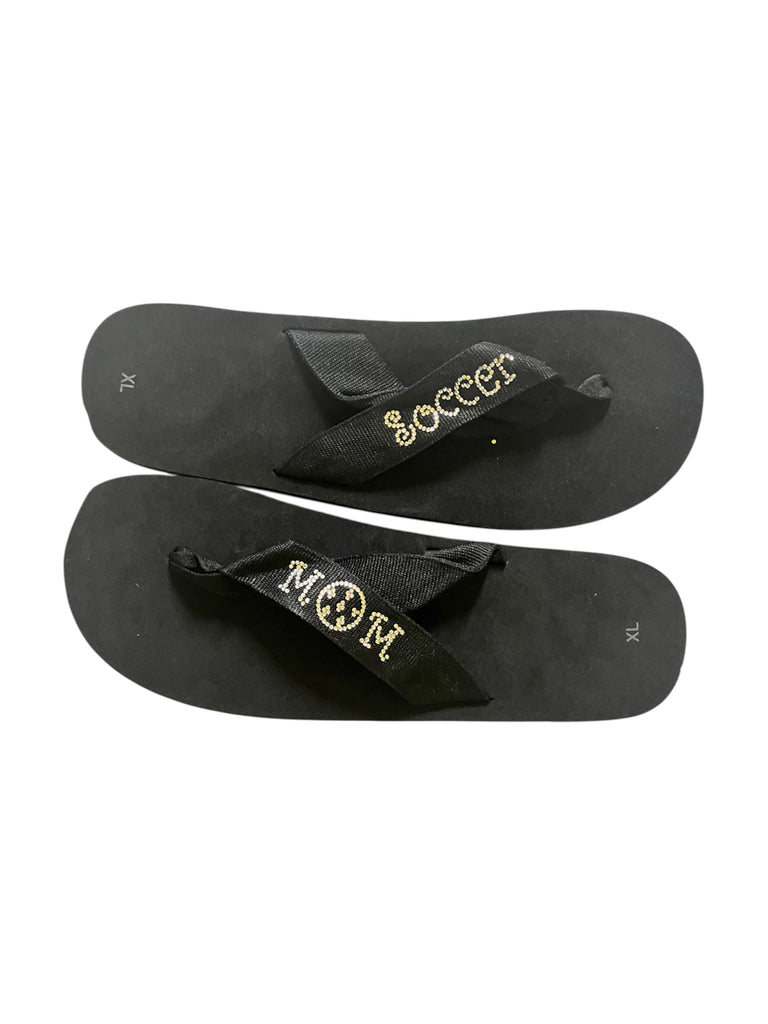 Soccer Mom Bling Flip Flops - Silver Ball