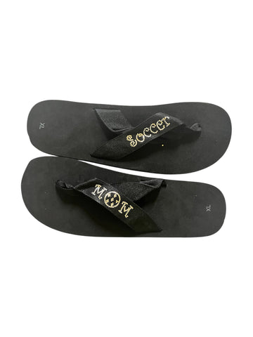 Soccer Mom Bling Flip Flops - Silver Ball