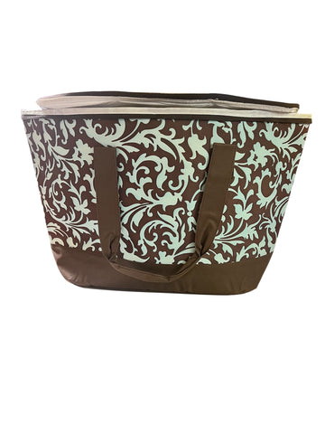 Brown with Turquoise Paisley Insulated Picnic Bag